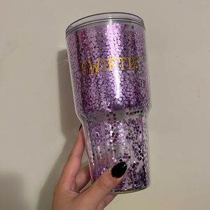 taylor swift - speak now “swiftie” tumbler purple glitter gold writing